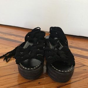 Sigerson Morrison wrap espadrille platforms size 8